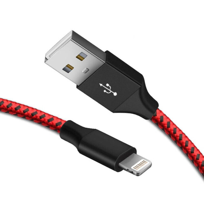 USB flätad 2 Meter Lightning