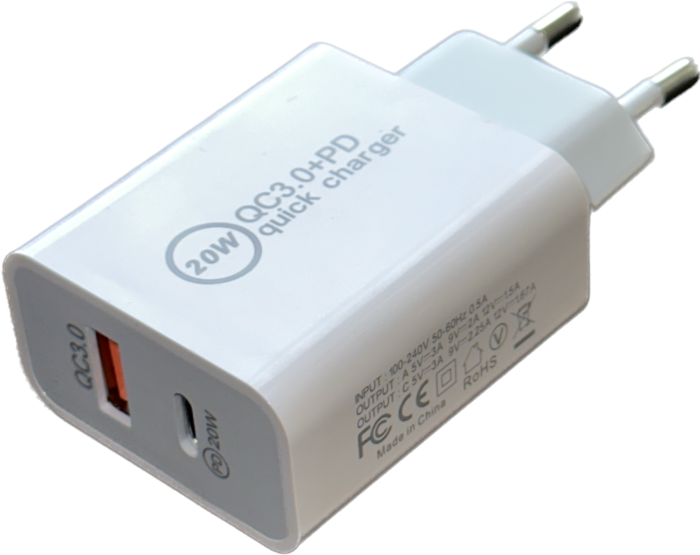 PD 20 W väggladdare USB A+C kontakt - Bild 5