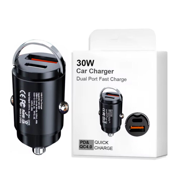 Smart USB C+A Billaddare 30W